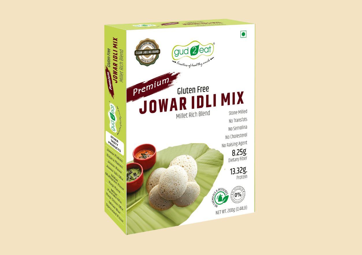 Gud2eat Jowar Idli Mix – Gluten-Free | High Fibre | Natural, Nutritious & Delicious |East to Make I 200g