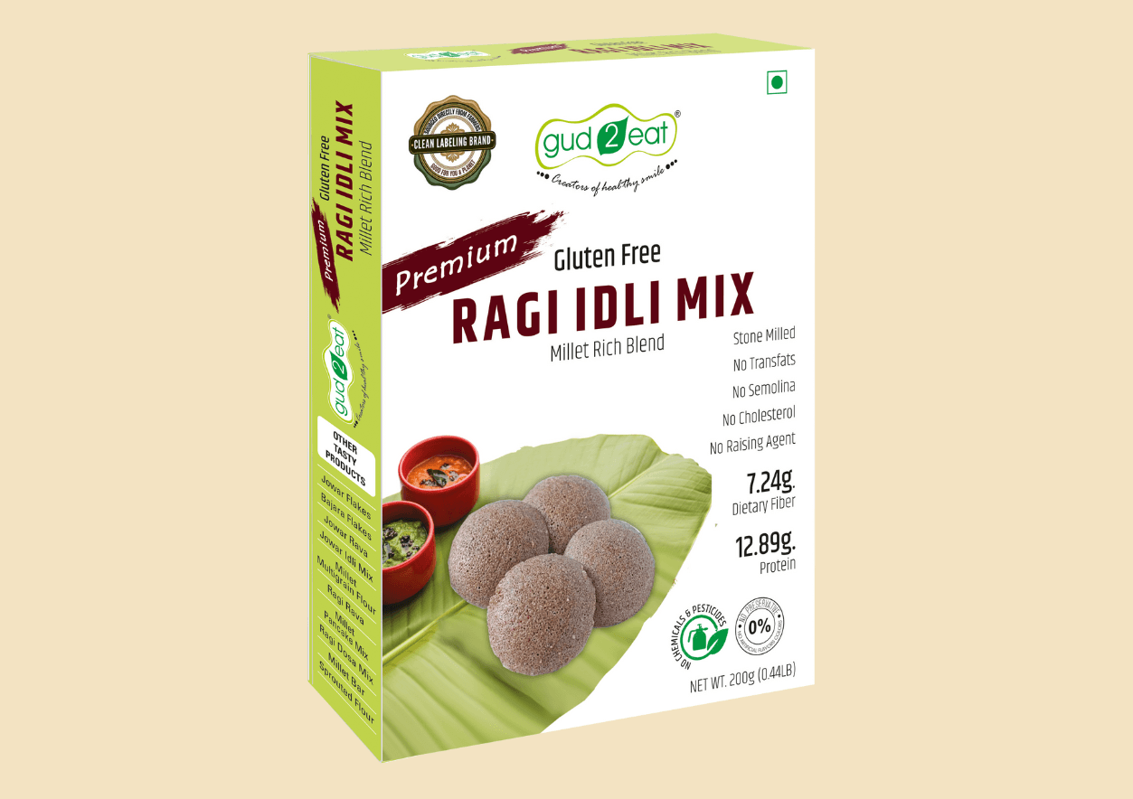 Gud2eat Ragi Idli Mix – Ideal for Kids & Diabetics | Calcium-Rich | Power-Packed Breakfast for All Ages |  200g