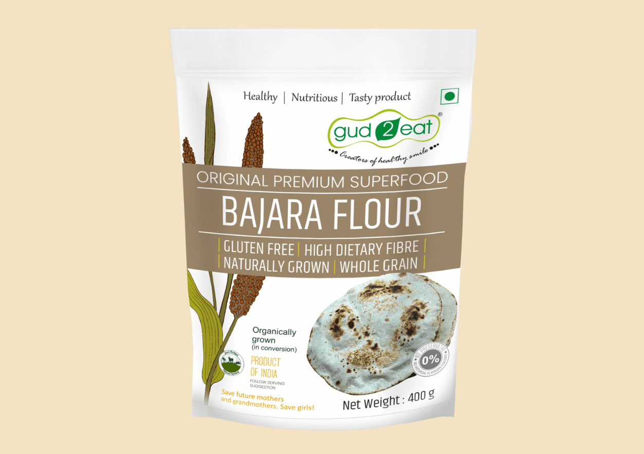 Gud2eat Bajara Atta | Stone-Grounded & Naturally Gluten-Free | Pure & Wholesome | Rich in Nutrition | 400g