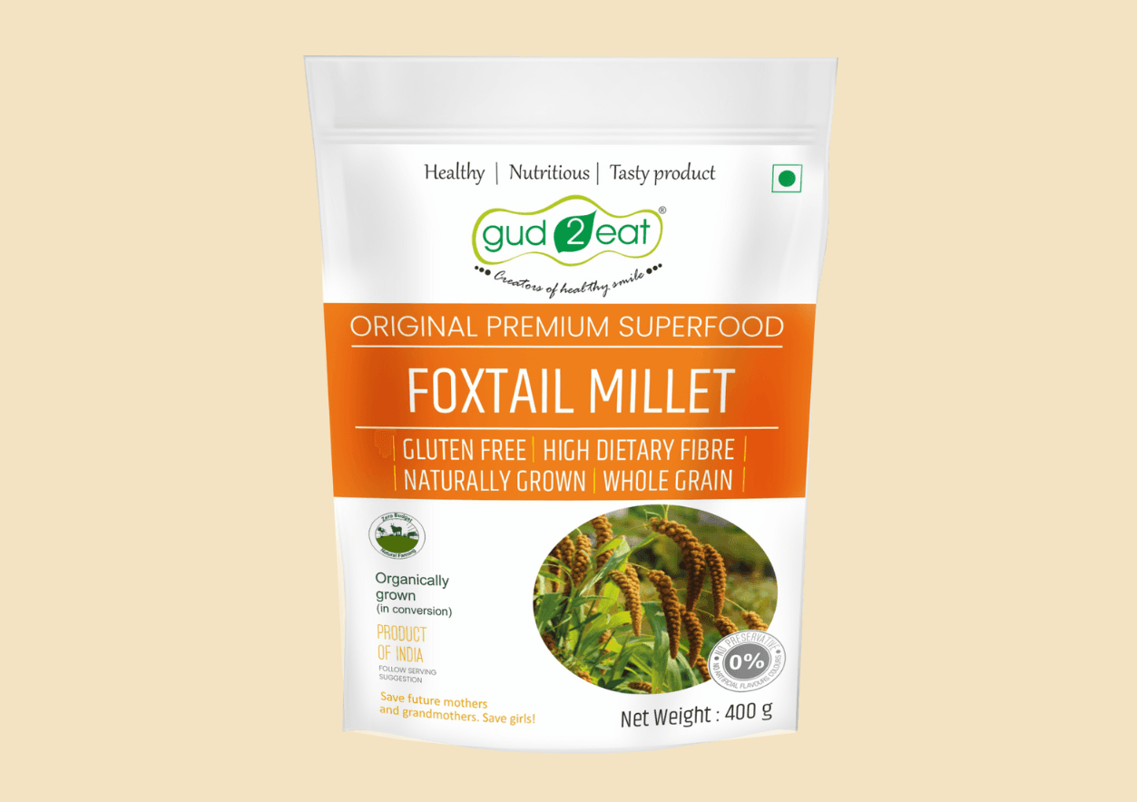 Gud2eat Foxtail Millet | Unpolished & Rich in Fiber | Whole Grain Superfood | Healthy & Diabetic-Friendly | Ancient Grain for Modern Diet | 400g