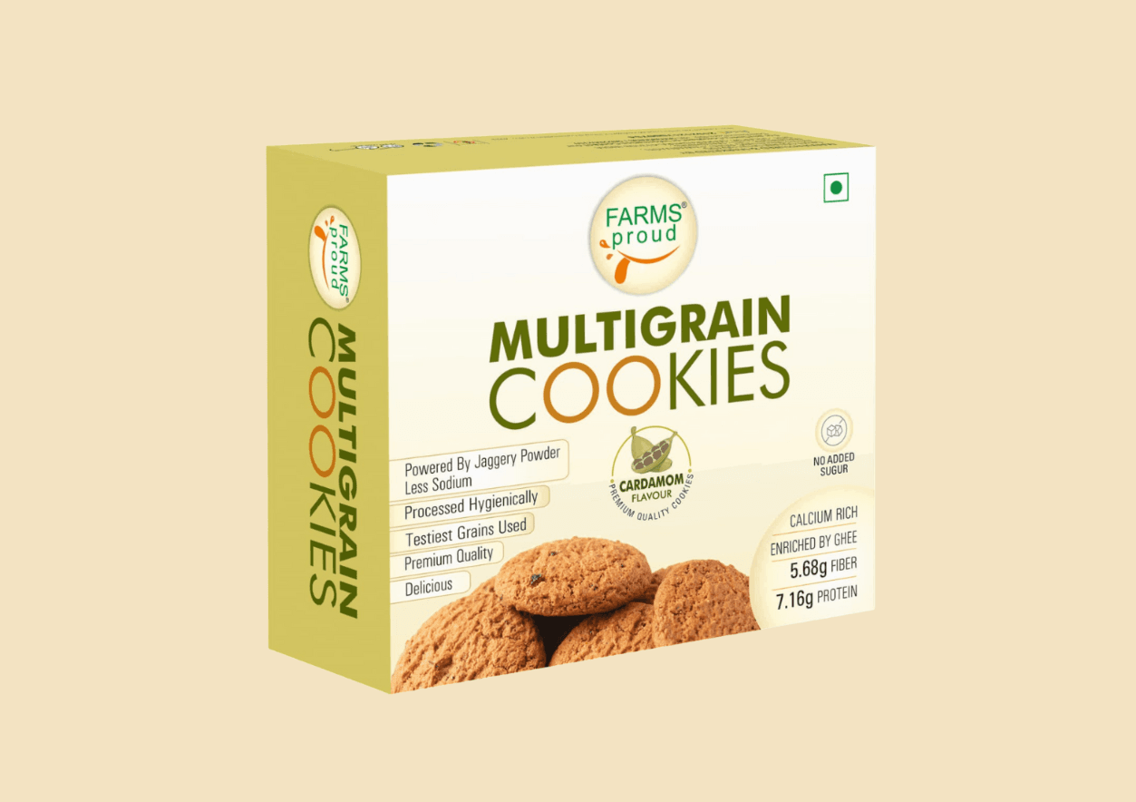 Multigrain Cardamom Cookies | Nutritious, Crispy & Flavorful | No Maida, No Preservatives | Jaggery Goodness | 165g