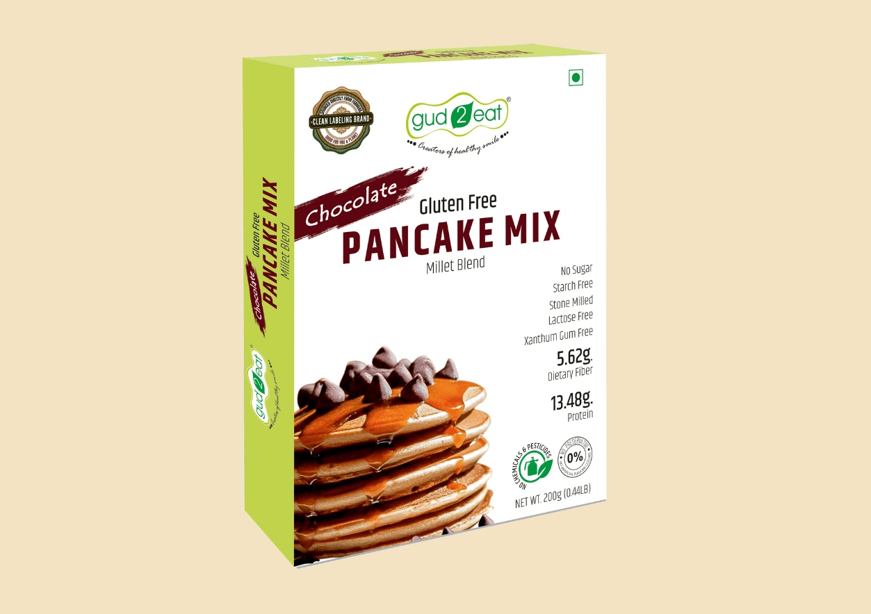 GU2EAT Millet Pancake mix I Gluten free I Less sodium I Fiber rich I Easy to Make - 200g