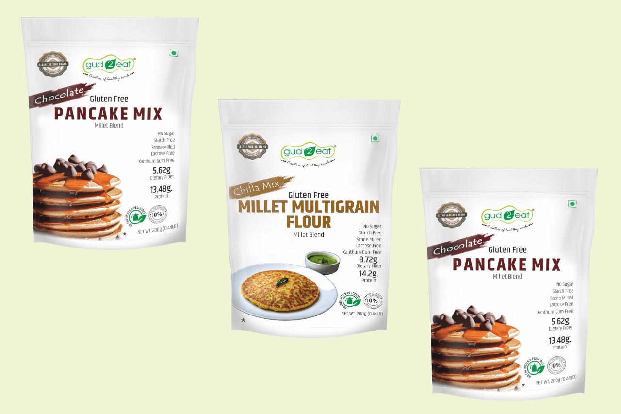 Gud2eat MILLET PANCAKE Buy 2 & Get 1 Free (Buy 2 PANCAKE and Get MULTIMILLET FLOUR  Free)