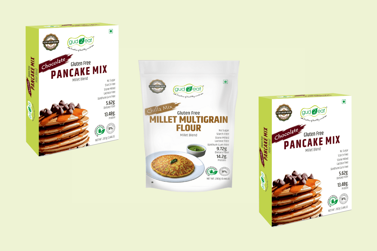 Gud2eat MILLET PANCAKE Buy 2 & Get 1 Free (Buy 2 PANCAKE and Get MULTIMILLET FLOUR  Free)