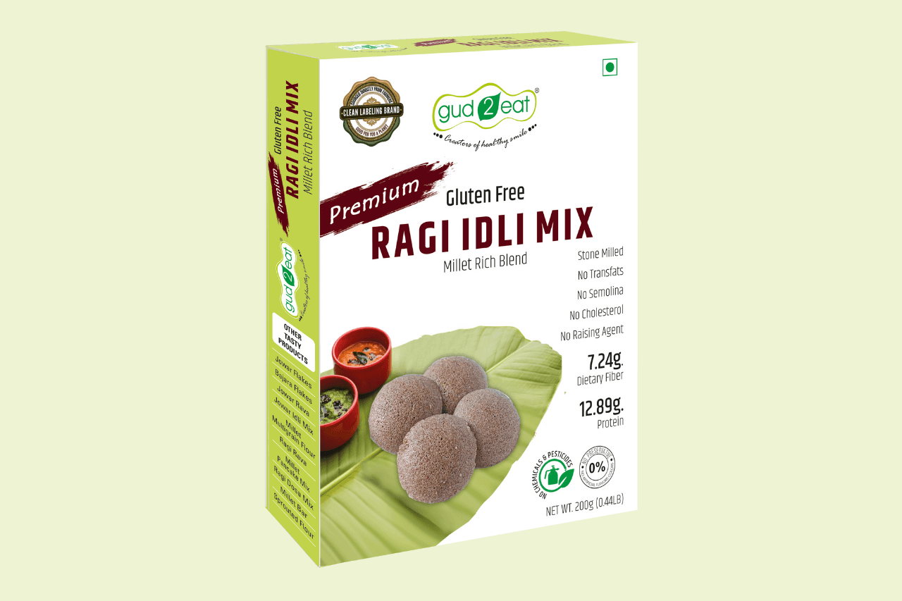 Gud2eat Ragi Idli Mix – Ideal for Kids & Diabetics | Calcium-Rich | Power-Packed Breakfast for All Ages |  200g