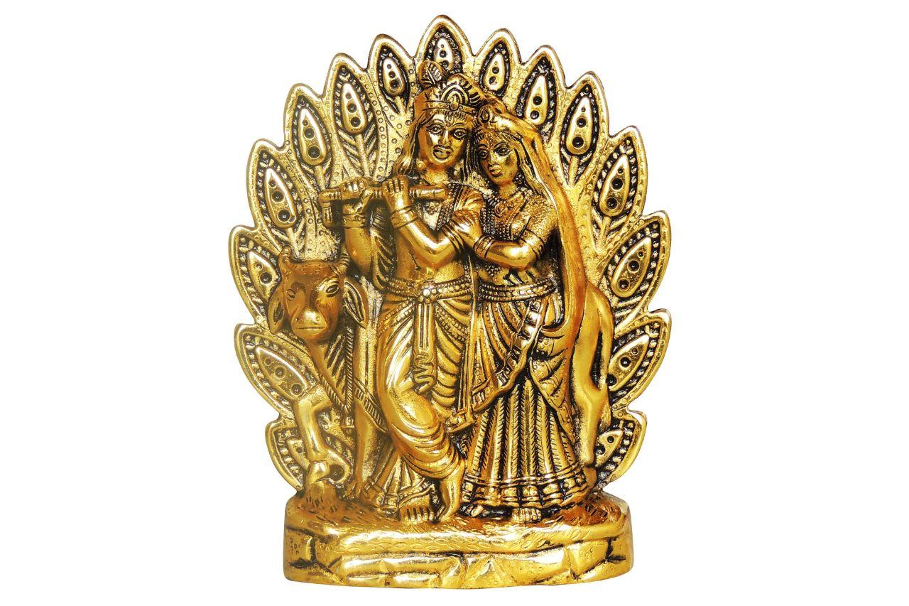 Aluminium Showpiece Wall Hanging Radha Krishna Statue