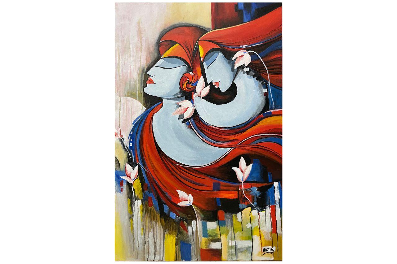 Radha krishna modern art