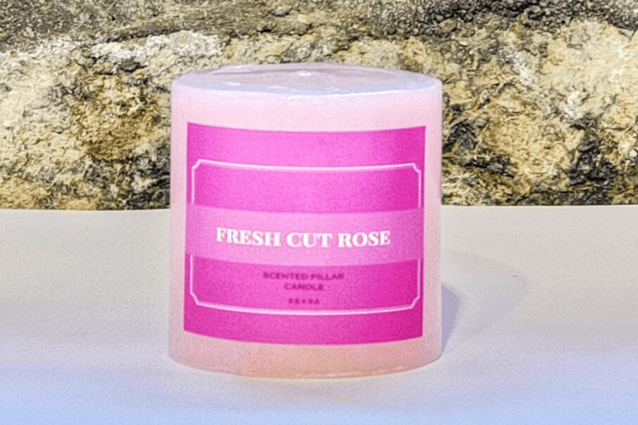 Scented Pillar Candle 2.5x2.5 - Fresh Cut Rose