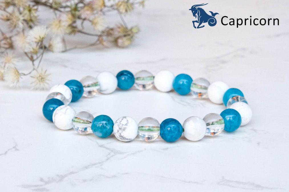 White Marble Zodiac Charm Bracelet (Capricorn)