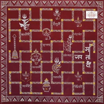 Aipanart Decorations Navadurga Pith / ऐपण कला सजावट नवदुर्गा पीठ 2424