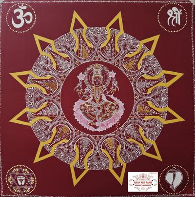 Aipanart Decoration Sri Laxmi Pith swaroop/ ऐपण कला सजावट श्री लक्ष्मी पीठ 2424