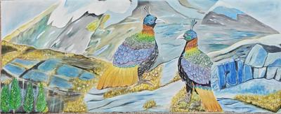 Painting of Uttarakhands State Bird Monal   CCGMRA7236