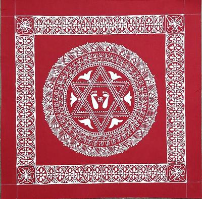 Aipanart Decorations Laxmi Pith /- ऐपण कला सजावट लक्ष्मी पीठ 1212
