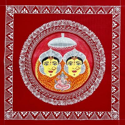 Aipanart Decoration Maa Nanda Sunanda Painting 1212