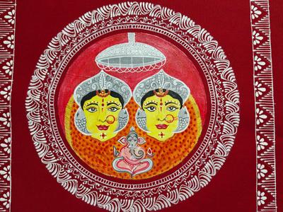 Aipanart Decoration Maa Nanda Sunanda Painting 1212
