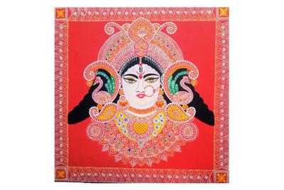 Aipanart Maa Durga Painting / ऐपण कला मां दुर्गा पेंटिंग