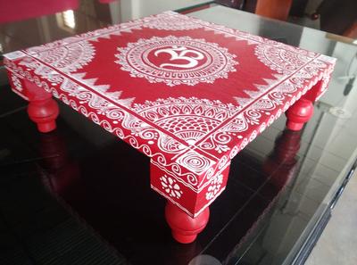 Aipanart Decoration Sri Pith Wooden Chowki 1212