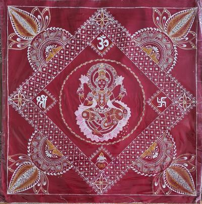 Aipanart Decoration Sri Laxmi Pith  swaroop/ ऐपण कला सजावट श्री लक्ष्मी पीठ 2424