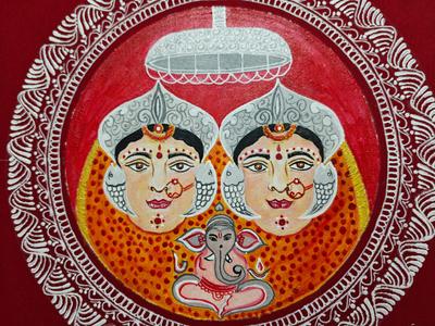 Aipanart Decoration Maa Nanda Sunanda Painting 1212