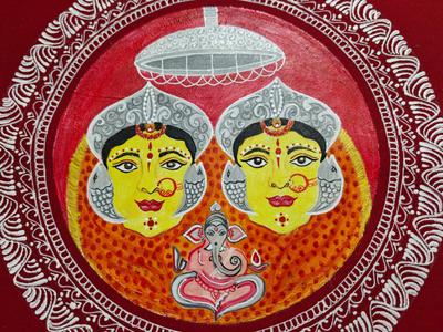 Aipanart Decoration Maa Nanda Sunanda Painting 1212