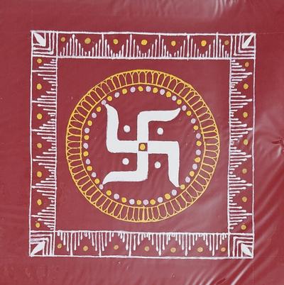 Aipanart Decorations Swastik / ऐपण कला स्वास्तिक सजावट 66
