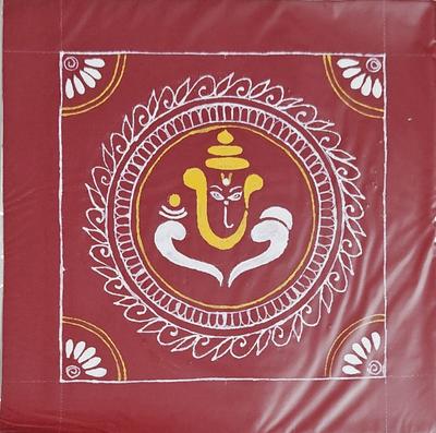 Aipanart Decoration Sri Ganesh Pith Wall Hanging / ऐपण कला सजावट श्री गणेश पीठ दीवार के लिए 66