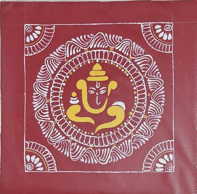Aipanart Decoration Sri Ganesh Pith Wall Hanging / ऐपण कला सजावट श्री गणेश पीठ दीवार के लिए 66