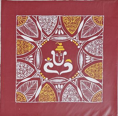 Aipanart Decoration Sri Ganesh Pith Wall Hanging / ऐपण कला सजावट श्री गणेश पीठ दीवार के लिए 66