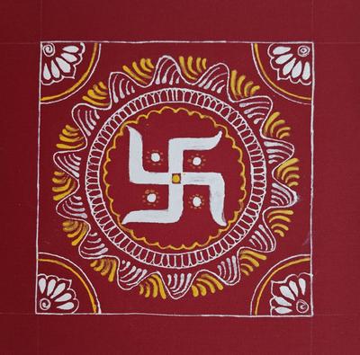 Aipanart Decorations Swastik / ऐपण कला स्वास्तिक सजावट 66