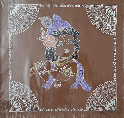 Aipanart Decoration Sri Krishna Murari / ऐपण कला सजावट श्री कृष्ण मुरारी CCKGM 1212