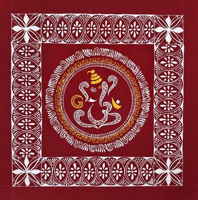 Aipanart Decoration Sri Ganesh Pith Aipan CC1212