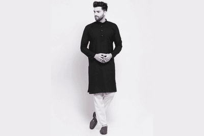 Men Black kurta