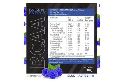 Healthfarm BCAA (Blue Raspberry) 180gm