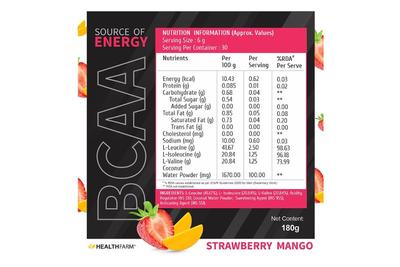 Healthfarm BCAA (Strawberry Mango) 180gm