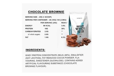 My Protein Impact Whey (Chocolate Brownie) 2.5kg - Get Shaker Free