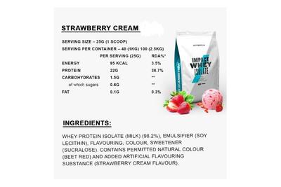 My Protein Impact Whey (Strawberry Cream) 2.5kg - Get Shaker Free