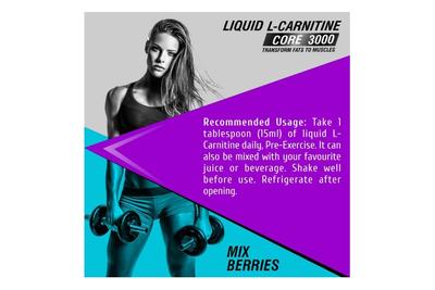 Healthfarm Liquid Carnitine Core 3000 (Mixed Berries) 500ml