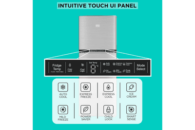 BLACK+DECKER 265L 3 Star Frost Free Double Door Refrigerator (BXRF1F3GHI265IN, Grey Hairline, 2024 Model)