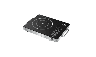 2200W Infrared Induction Stove with Touch Control Glass – Electric Non-Gas, Auto Shut-Off, Fast Heating, All Utensil Support, Portable Cooktop for Home Kitchen, Free Grill, 1-Year Warranty