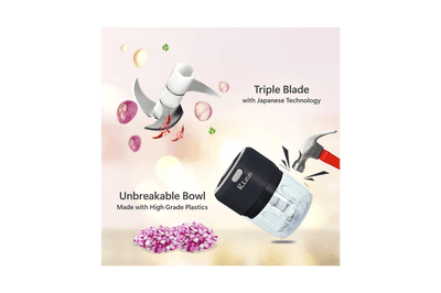 RICO ELECTRIC MINI GARLIC CHOPPER FOR MINCING GARLIC, GINGER, ONION, VEGETABLE, MEAT, NUTS, 250 ML / CH2113