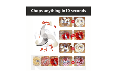 RICO ELECTRIC MINI GARLIC CHOPPER FOR MINCING GARLIC, GINGER, ONION, VEGETABLE, MEAT, NUTS, 250 ML / CH2113