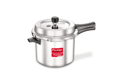 Prestige Popular Plus Svachh Virgin Aluminium Spillage Control Pressure Cooker, 5 L (Silver)