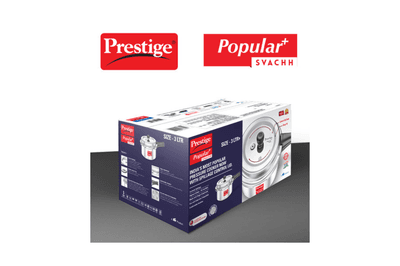 Prestige Popular Plus Svachh Virgin Aluminium Spillage Control Pressure Cooker, 3 L (Silver)