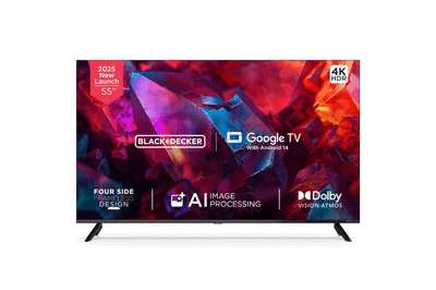 BLACK+DECKER 139 cm (55 inches) A1 Series 4K Ultra HD LED Smart Google TV BXTVGU55UD2875ATIN (Black)