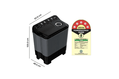 Acer 8.0 Kg 5 Star Semi-Automatic Top Loading Washing Machine(AR80SAMBGL124D, Black-Grey, 4 Wash Programs, Hexa Flow Pulsator, Advanced Lint Filter)