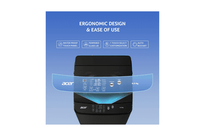 Acer 6.5 Kg 5 Star Fully-Automatic Top Loading Washing Machine (AR65HFATLH1C1MB24D, Mid Black,8 Wash Programs, Magic Filter, Robust Motor)
