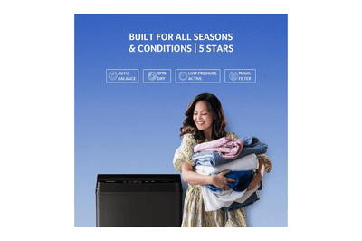 Acer 6.5 Kg 5 Star Fully-Automatic Top Loading Washing Machine (AR65HFATLH1C1MB24D, Mid Black,8 Wash Programs, Magic Filter, Robust Motor)