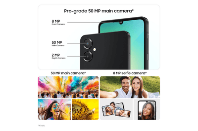 Samsung Galaxy A06 5G (Gray, 6GB RAM, 128GB Storage) | 50MP Dual Camera | 4 Gen OS Upgrades | IP54 Rating | Voice Focus