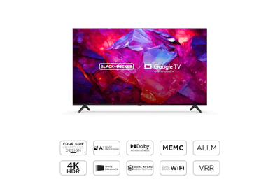 BLACK+DECKER 164 cm (65 inches) A1 Series 4K Ultra HD LED Smart Google TV BXTVGU65UD2875ATIN (Black)
