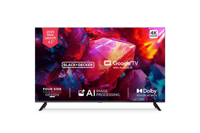 Black and Decker 109 cm (43 inches) A1 Series 4K Ultra HD LED Smart Google TV BXTVGU43UD2875ATIN (Black)